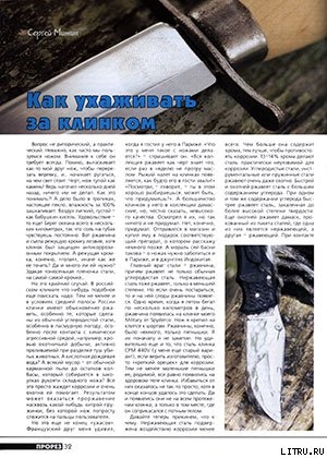 Книга Как ухаживать за клинком